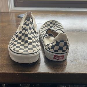 Vans Kids Checkered Slip-On Sneakers - Black and lCream